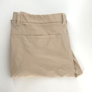 CRZ YOGA Golf Pants Mens 38x30 Tan Khaki Stretch Lightweight Zipper Pocket